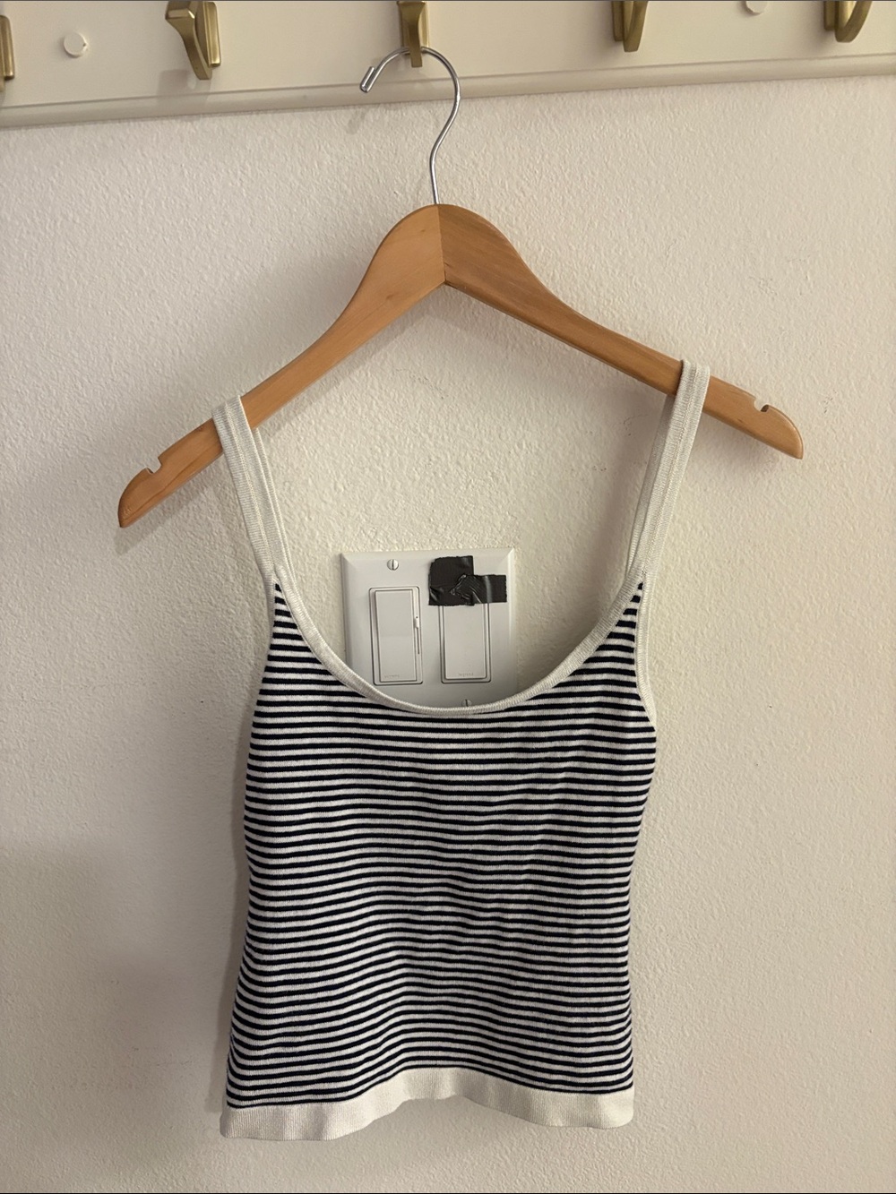 Edikted Black & White Striped Crop Tank